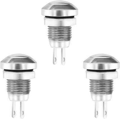 8mm Momentary Toggle Push Button Switch Aluminum Oxidation IP65 W Color: White
