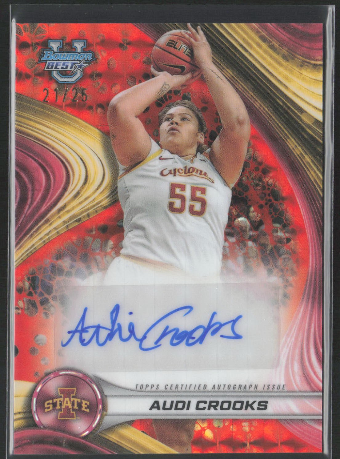 Audi Crooks 2024-25 Bowman Best University Orange Geometric Auto /25