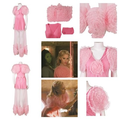 Glinda Witch Pink Pajamas Dress Long Nightgown Halloween Glinda COSPLAY costume