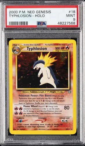 2000 POKEMON NEO GENESIS #18 TYPHLOSION-HOLO PSA 9