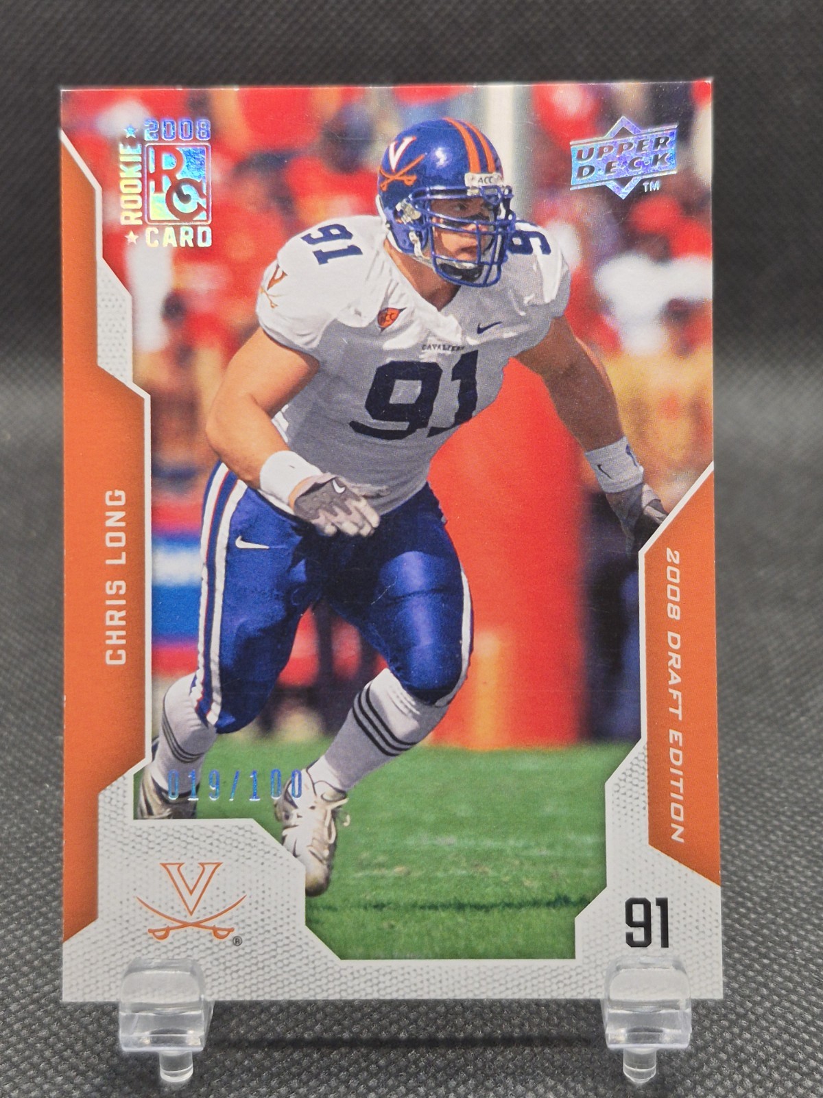 2008 Upper Deck Draft Edition Silver Exclusives /100 Chris Long Rookie RC 