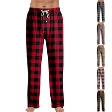Men's Drawstring Elastic Waist Pants Pyjama Bottoms Lounge Pants Loose Trousers
