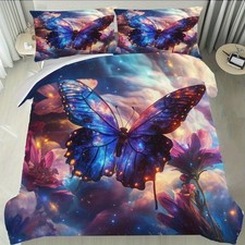 Nebula Butterfly Duvet Cover Set  Pillowcases Twin Full Queen King Quilt Covers