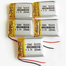 5 pcs 3.7V 200mAh Lipo Rechargeable Battery 502025 For MP3 Recorder Smart Watch