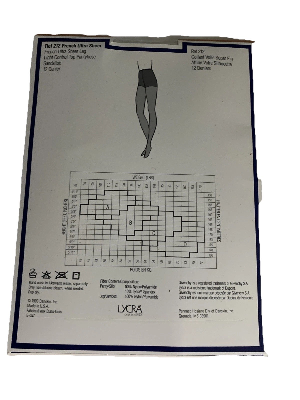 Givenchy VTG 93 NIP/NOS Ultrasheer Pantyhose French Ultra Sheer Size A-“Crystal” thumbnail 2