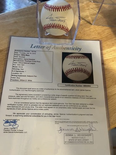 Willie Mays Autographed RON Baseball - JSA LOA BB04504