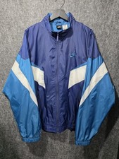 Vintage 90s Nike Windbreaker Track Jacket Mens XL Full Zip Retro Hip Hop Blue