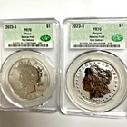 2023 s Morgan & Peace Dollare Reverse CAC PR70 FD Set.