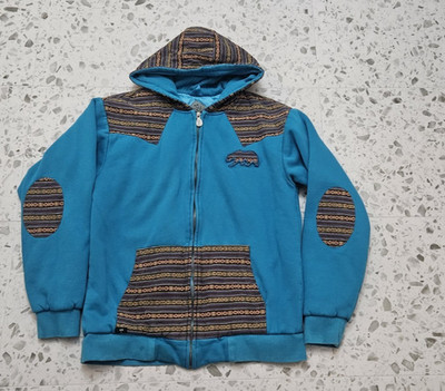 Grassroots California Bear Collection F/Z Blue Multicolor Hoodie Sweatshirt M