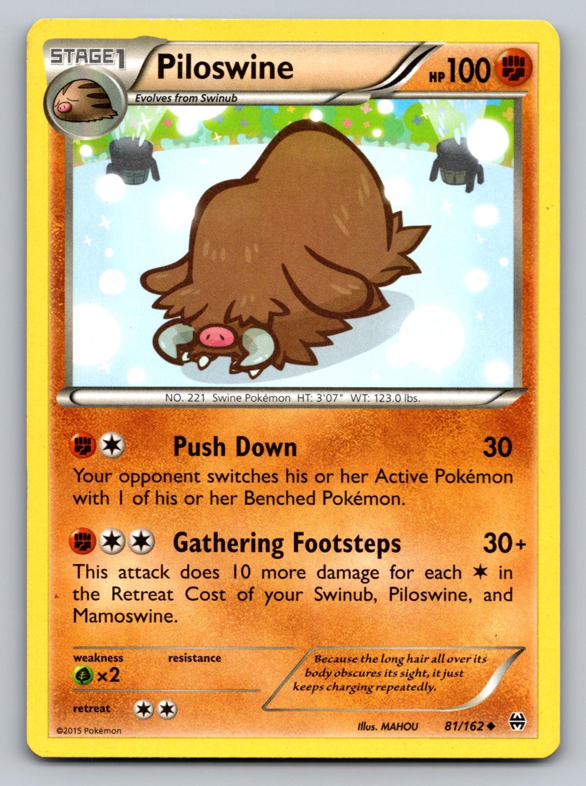 Piloswine 81/162 Uncommon BREAKthrough Pokemon Lightly Played