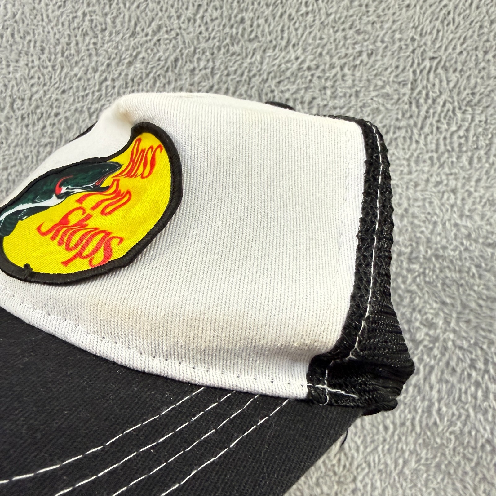 Vintage Bass Pro Shops 2000's Y2K Black White Logo Snapback Mesh Trucker Cap image 5