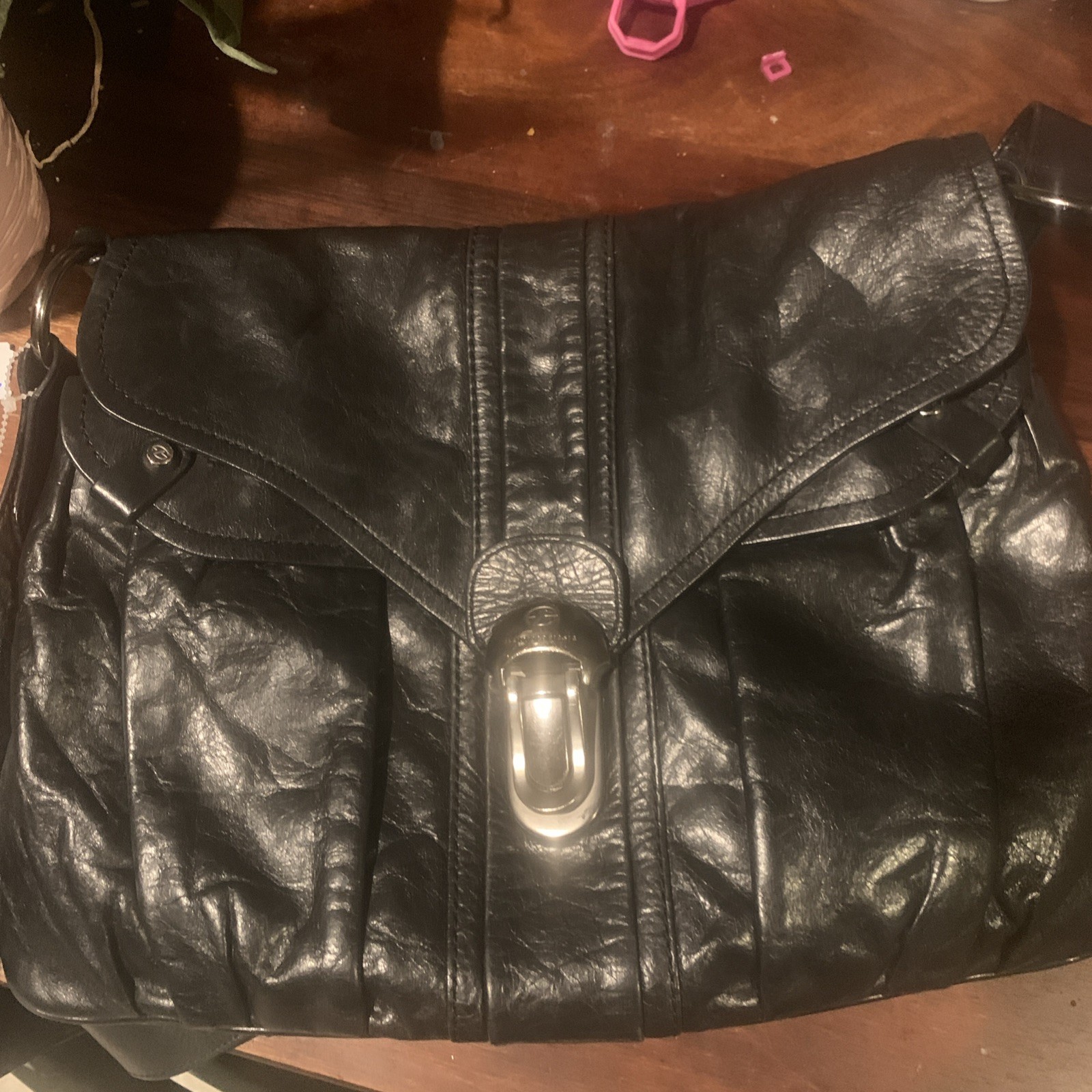 Francesco Biasia Y2K black Leather Handbag Shoulder … - Gem