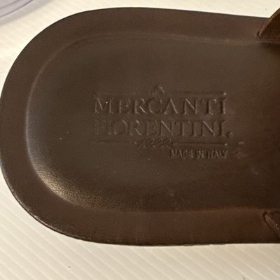 Mercanti Fiorentini Double Strap Sandals Leather Mens Size 13 Brown Preppy Italy Mercanti Fiorentini Double Strap Sandals Leather Mens Size  main image 4