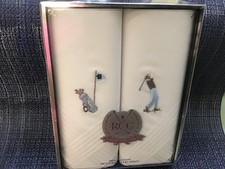 ROYAL COUNTRY GOLF 2 pack GIFT SET men HANDKERCHIEFS cotton 18 hole NEW IN BOX 