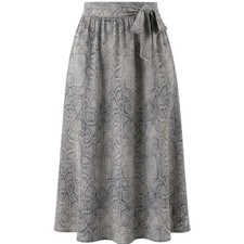 Maeve Anthropologie Annette Snakeskin Midi Skirt Side Slits Statement Classic 6