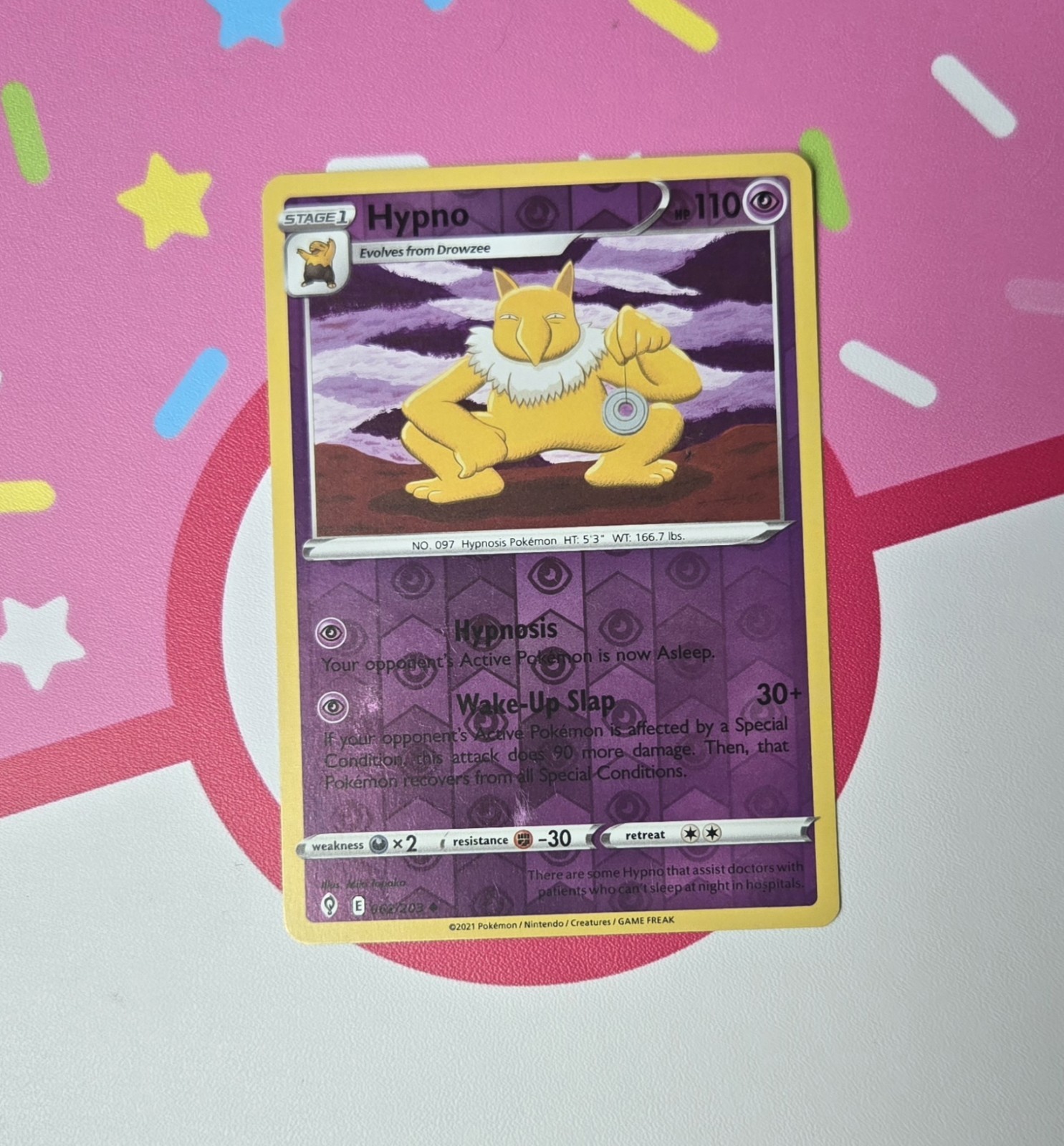 Hypno 062/203SWSH07: Evolving Skies Reverse Holo Pokemon TCG