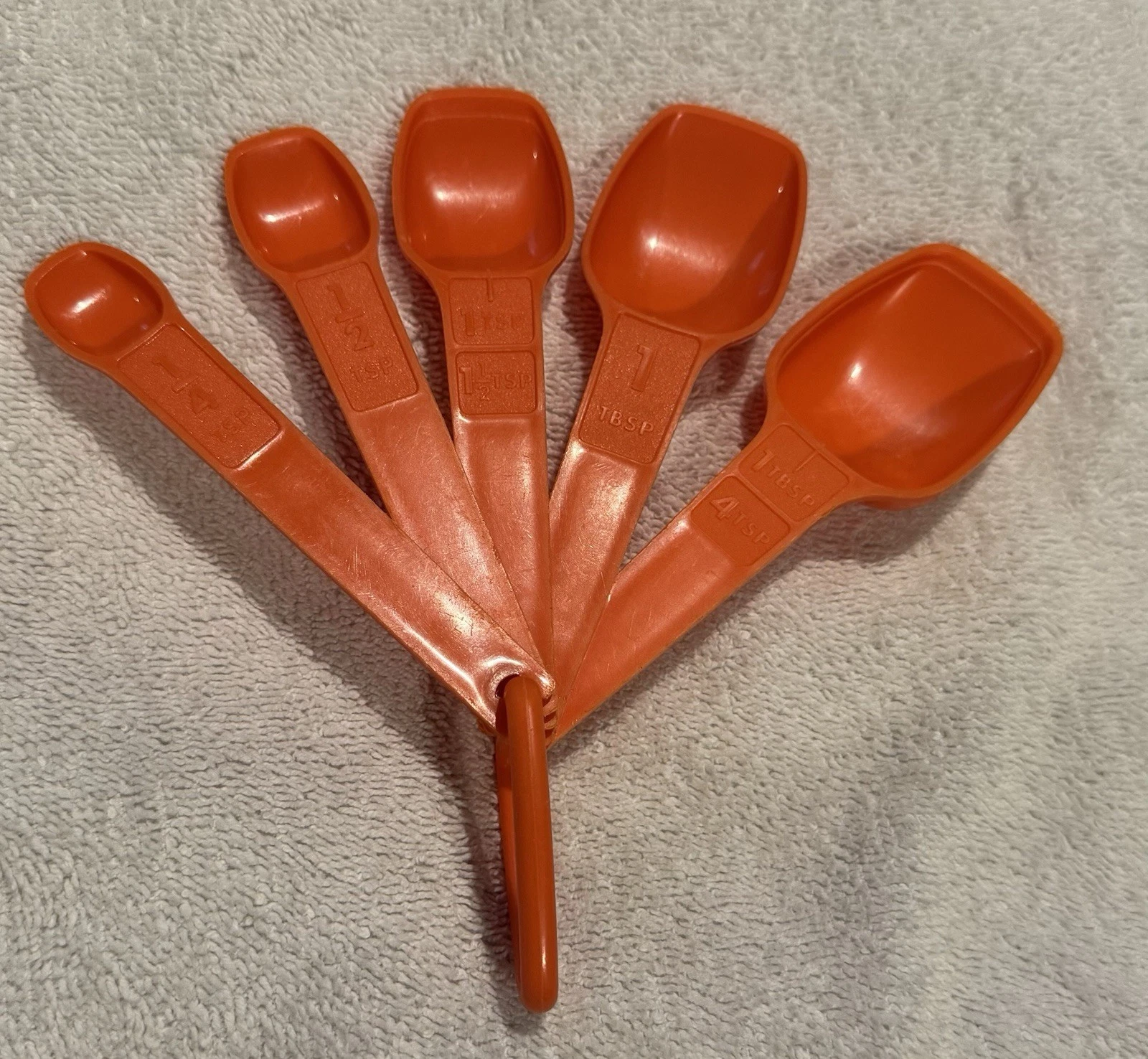 Vintage Tupperware Measuring Spoons Orange