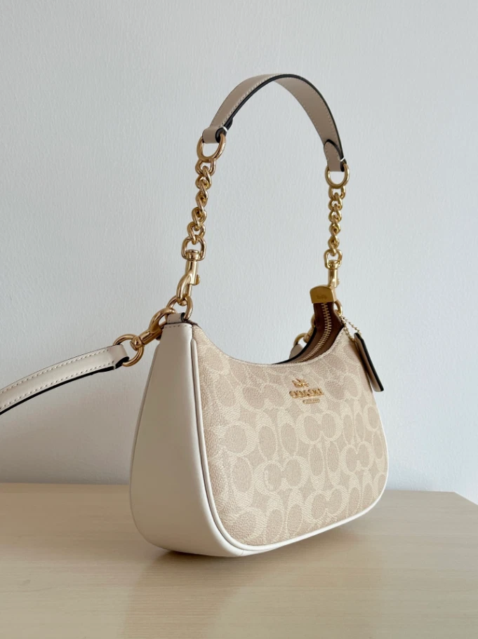 NWT Coach Teri Shoulder Bag In Signature Canvas CV933 Gold/Sand/Chalk - Image 3 of 4