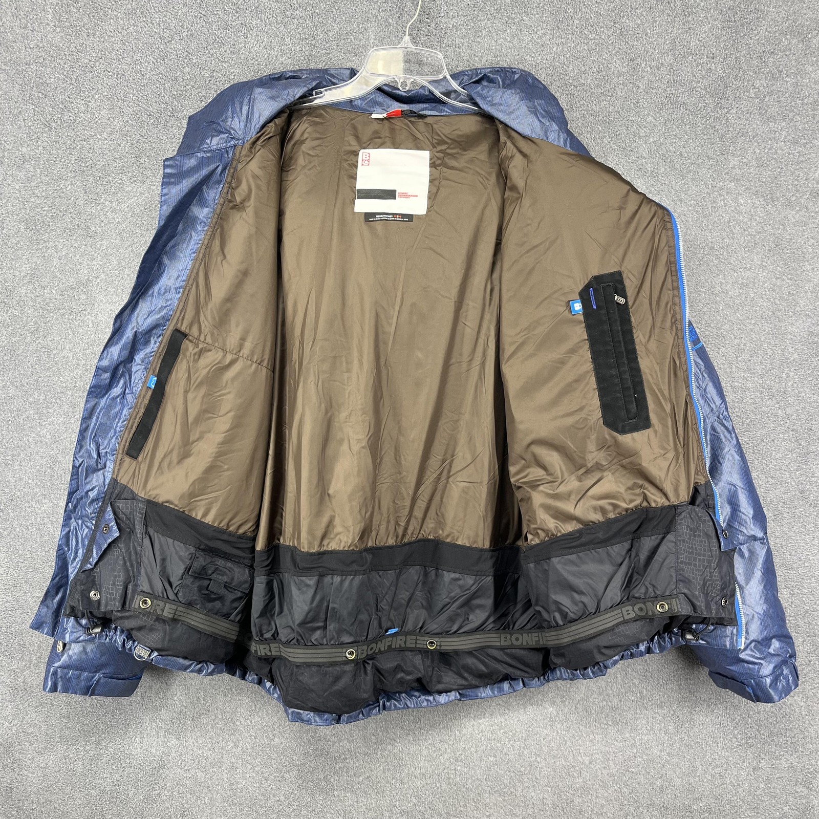 Bonfire Snowboarding Company Jacket Mens XL Blue Dakar Puffer Hooded Snowboard