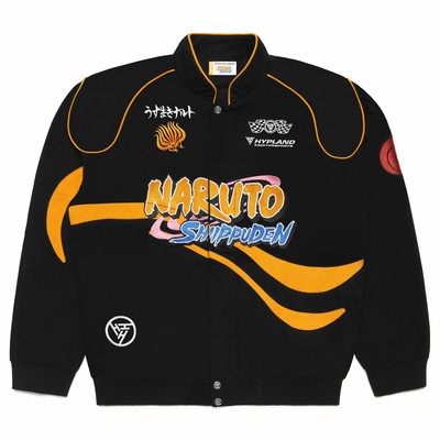 Hypland  x Naruto  Shippuden Anime Embroidered Racing Jacket | XL