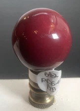 Finials Red Porcelain and Brass Round Lamp Shade Finial New