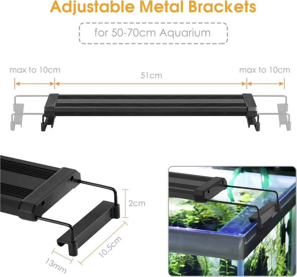 Plant - Illuminazione a LED per Acquario, Con Supporto Regolabile, Timer, Dimmer - Immagine 3 di 4