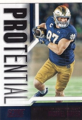 Michael Mayer 2023 Score #19 Notre Dame PROTENTIAL ROOKIE PURPLE PARALLEL