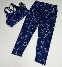 Conjunto de leggings sujetador deportivo estampado de estrellas azules The Free Yoga para mujer L XL Constellation