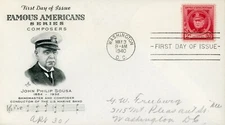 US 880 Famous Americans John Philip Sousa FDC ArtCraft