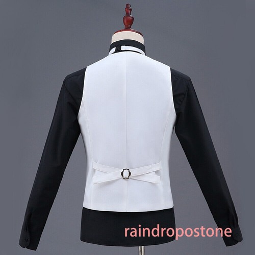 Men Wedding Crop Waistcoat Gilet Shawl Lapel Suit Dress Vest Top Blazer Slim - Picture 20 of 26