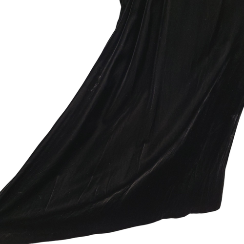 LANZ ORIGINALS Vintage 80s Dress 6 Black Velvet Puff Sleeve Bows Long Sleeve USA - Picture 3 of 11