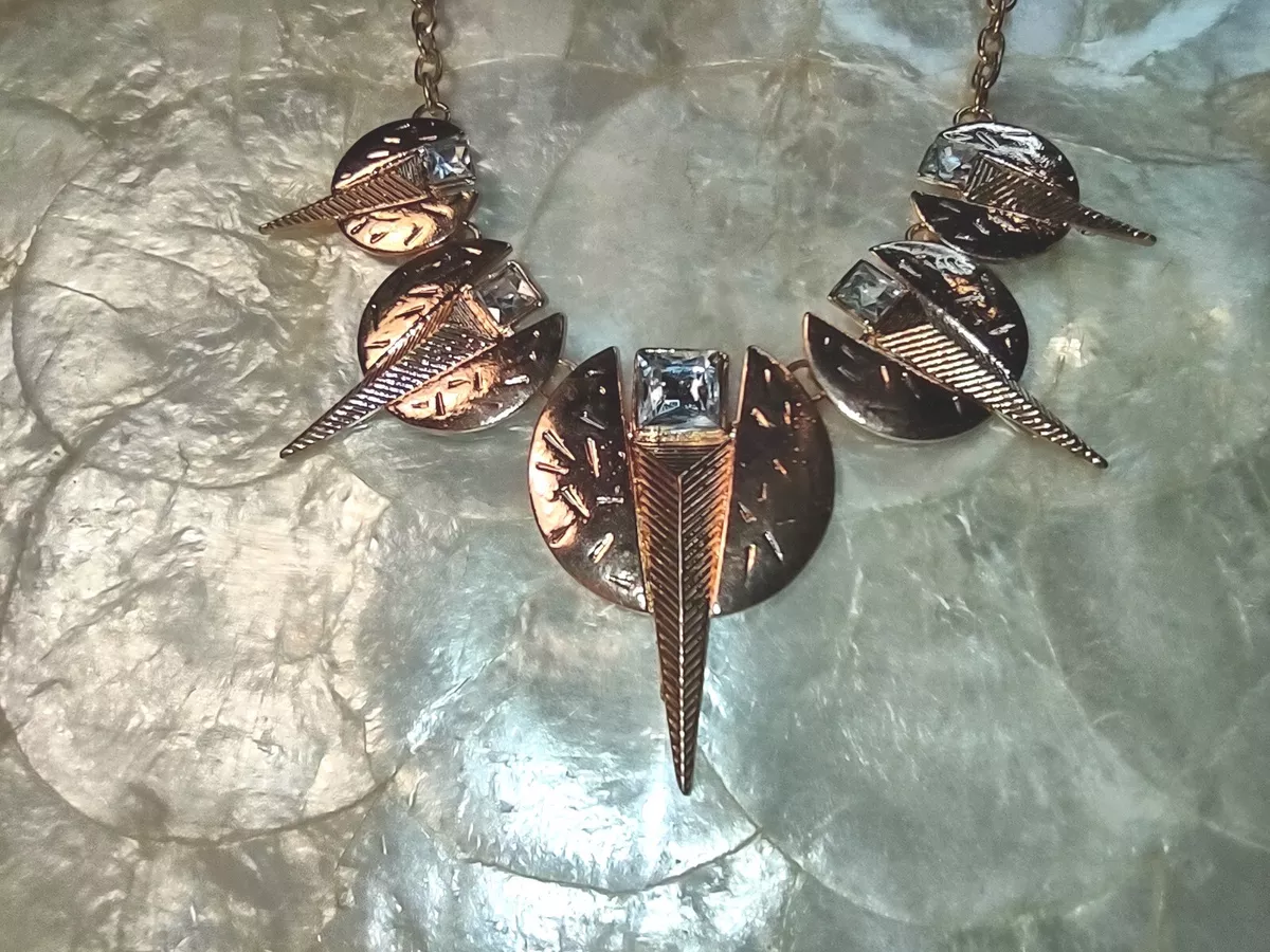 Art deco clearance crystal necklace
