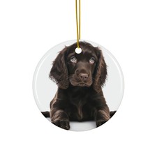 Field Spaniel Puppy - Ceramic Christmas Ornament - Printed in USA