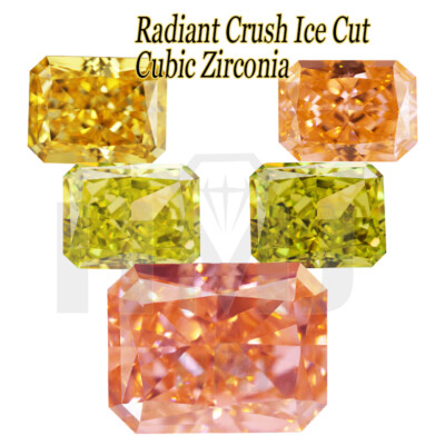 Mixed Color Radiant Crush Ice Cut Cubic Zirconia Stone High Quality CZ Gemstone