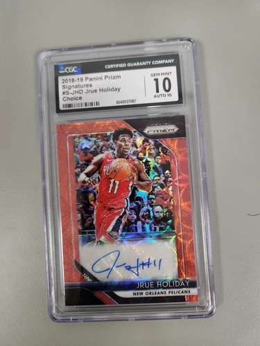 2018-19 Panini Prizm Signatures Jrue Holiday Choice CGC 10 GEM MINT