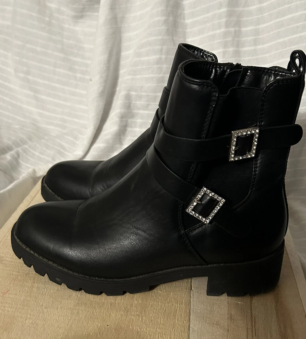 2 inch top black ankle boots