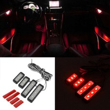 Red Car Door Bowl Handle Led Ambient Atmosphere Light Interior Accessories 4x Red Car Door Bowl Handle Led Ambient Atmosphere Light Interior Accessories 4x