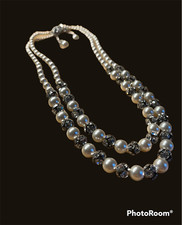 SWAROVSKI DOUBLE STRAND NECKLACE & ERRINGS WORN WITH VERA WANG WEDDING DRESS