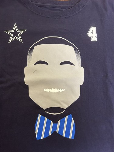 T-Shirt Dallas Cowboys Dak Prescott #4 marineblau Baumwolle Jugend Gr. LG 16-18 Neu mit Etikett - Bild 2 von 5