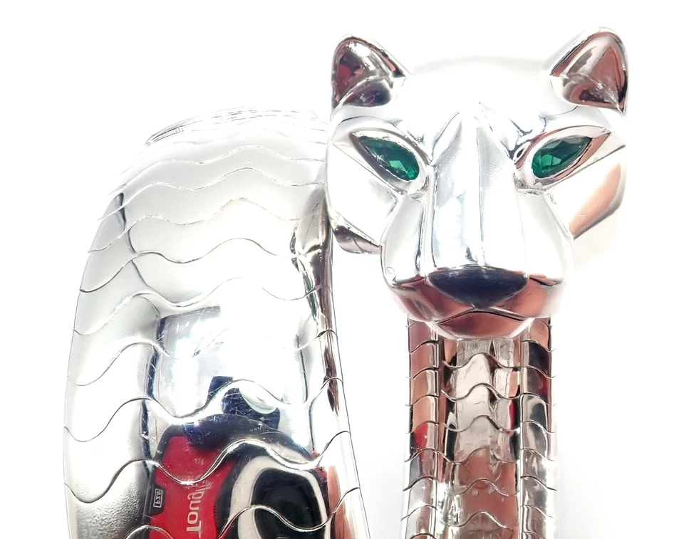 Cartier Panther Panthere Oro Blanco 18k Lakarda Brazalete Pulsera Reloj Papel Foto 4 de 4