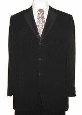 GIORGIO ARMANI Black Notch Peak Lapel Tuxedo Suit 40 32x33 Pant Jacket Silk Wool