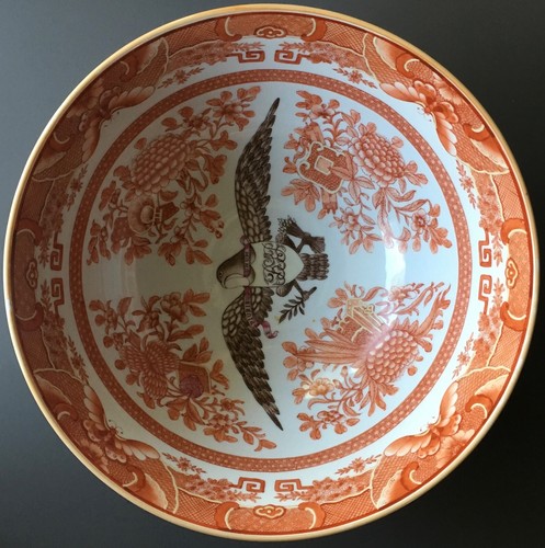 Large Orange Fitzhugh American Eagle Bowl - Picture 2 of 12
