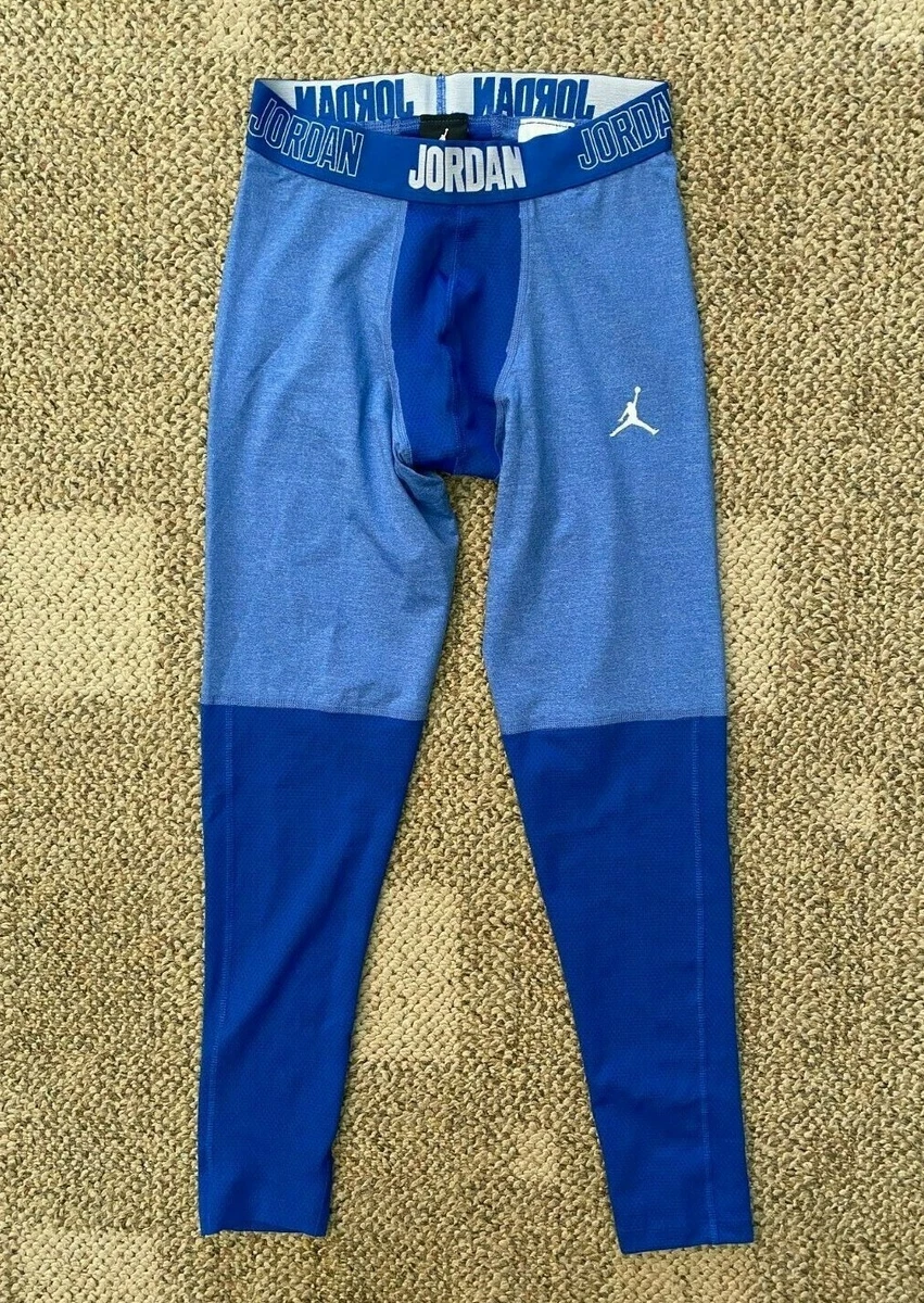 Men's M Nike Jordan Alpha Compression 3/4 Training Tights Pants Blue  AO9223-493