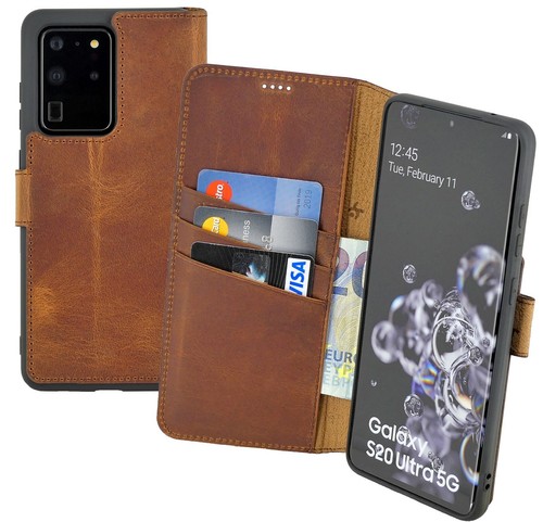 Suncase Étui Rabattable pour Portable Livre Sac Café Samsung Galaxy S20 Ultras - Photo 4/9