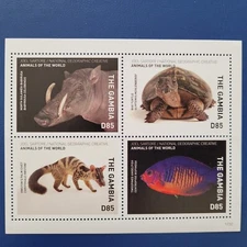 Gambia 2017 / Animals of the World - Babirusa, Bog Turtle...  / 4v ms
