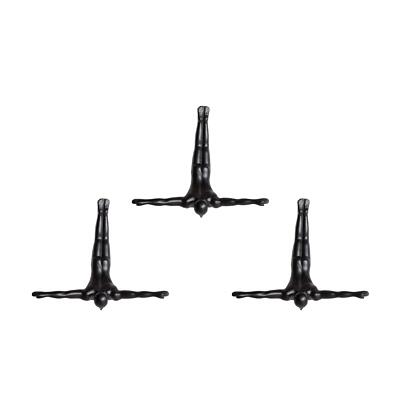 Set of Three 7 Black Diver Resin Wall Decor