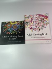 Adult Coloring Book Stress Relieving Patterns Lot Of 2 H