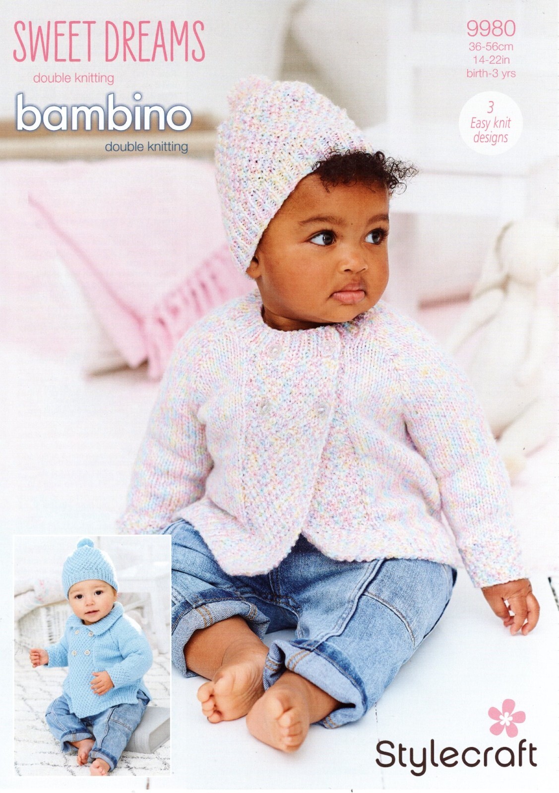 Stylecraft Baby DK Knitting Pattern - 9980 Jacket, Cardigan & Hats