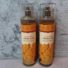 BATH  BODY WORKS Pumpkin Swirl Cake Fine Fragrance Mist Spray 2pc Lot Toffee
