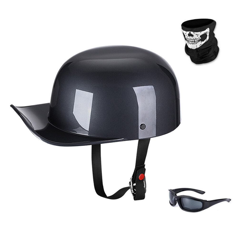 Vintage Duitse Stijl Open Face Motorhelm Retro Baseball Cap Halve